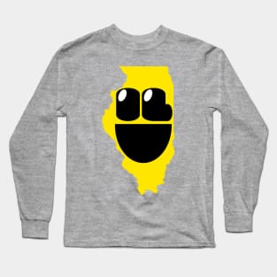 Illinois States of Happynes- Illinois Smiling Face Long Sleeve T-Shirt